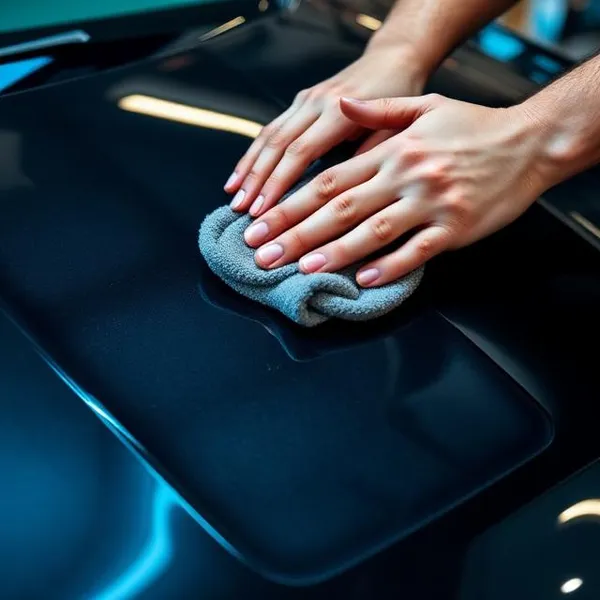 Ceramic coating application on vehicle at Kraken Detail shop in Payson